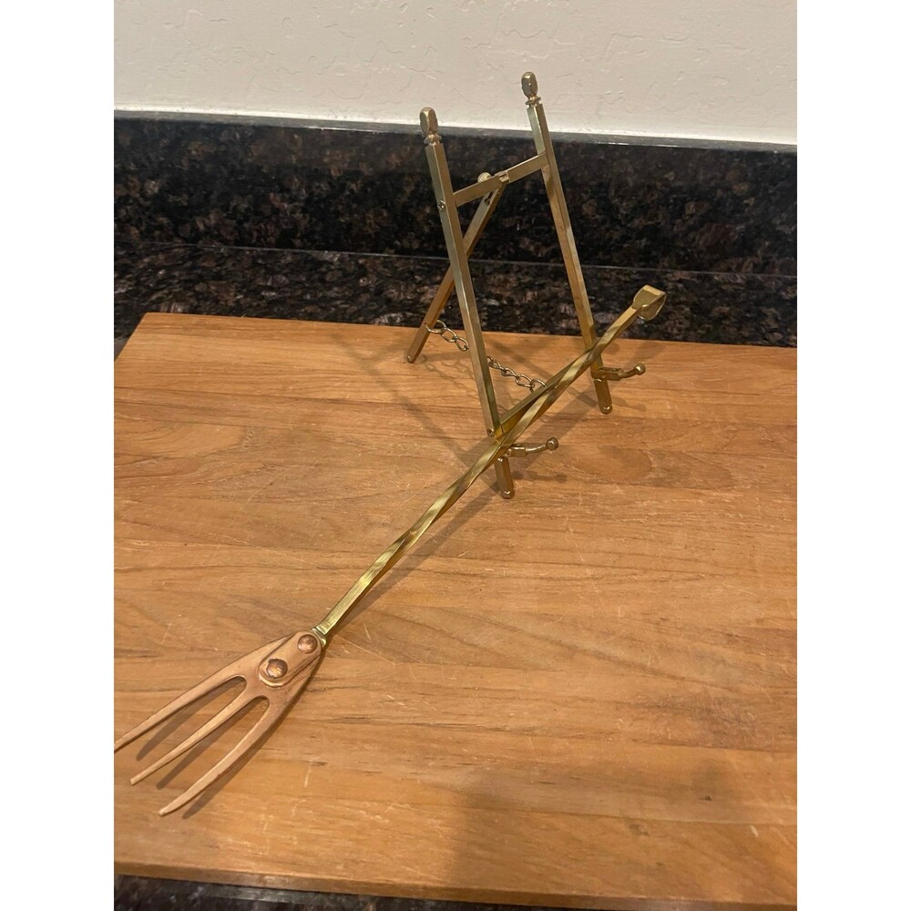 VINTAGE COPPER BRASS Long Handle utensils fork